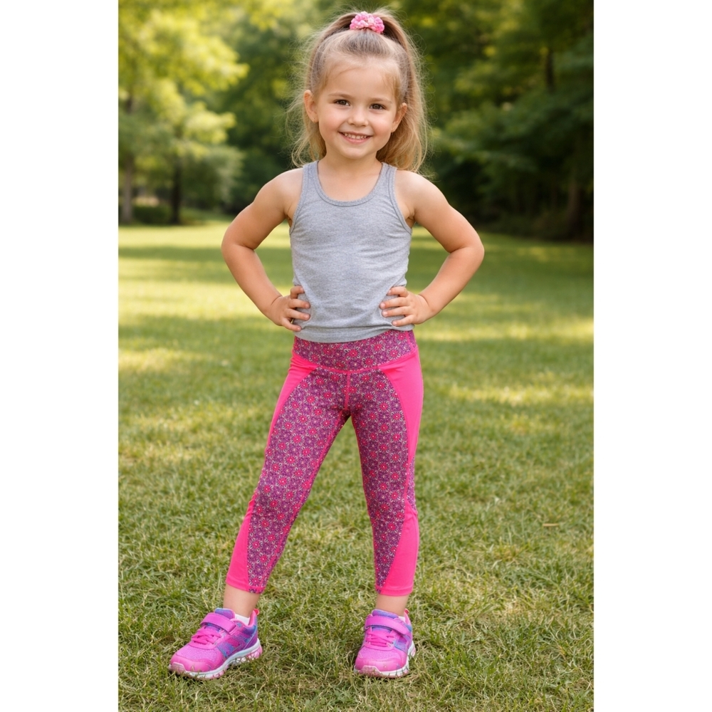 3/25 GAPfit  Pink and Red Floral gym  Leggings